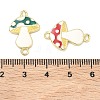 Autumn Brass Enamel Mushroom Links Connector Charms KK-K417-03A-G-3