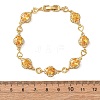 Heart & Oval Brass Micro Pave Cubic Zirconia Link Chain Bracelets for Women BJEW-A163-03G-03-5