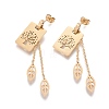 304 Stainless Steel Dangle Stud Earrings EJEW-E172-10-2