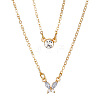 Alloy Crystal Rhinestone Double Layer Necklaces PW-WGE57FA-04-1