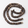 Natural Coconut Flat Round Bead Strands COCB-O003-10A-2