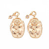 Brass Light Rose Rhinestone Pendants LS-KK-S364-218-1