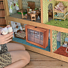 Wood Bookshelf with Books Mini Model DJEW-WH0596-027-5