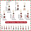 24Pcs 12 Style Christmas Theme Alloy Enamel Pendant Locking Stitch Markers HJEW-SC00006-2