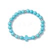Synthetic Turquoise Beaded Stretch Bracelets for Women BJEW-JB12288-03-2