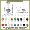   18Pcs 18 Style Gemstone Pendant Decorations PALLOY-PH0004-40-5