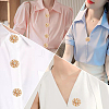 8Pcs Flower Brass & Glass Rhinestone Cufflinks FIND-CY0002-40-6