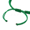 Natural Green Aventurine with 201 Stainless Steel Clover Link Braided Bracelets BJEW-JB11296-4