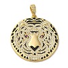 Brass Micro Pave Clear Cubic Zirconia with Enamel Pendants KK-R162-073A-G-2