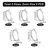 10Pcs 5 Style 304 Stainless Steel Finger Ring Settings STAS-UN0031-53-6
