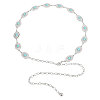 Synthetic Turquoise Oval Link Chain Waist Chains AJEW-WH0518-52P-1