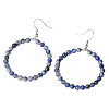 Fashionable Natural Sodalite Hoop Earrings for Women KJ9273-1-1