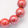 Pearlized Handmade Porcelain Round Beads PORC-S489-8mm-14-1