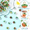 10Pcs Pumpkin Glass Pendants PALLOY-YW00139-01-4