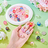 50Pcs UV Plated Transparent Acrylic Bead Caps TACR-TA0001-74-6