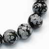 Natural Snowflake Obsidian Round Beads Strands X-G-S172-8mm-1