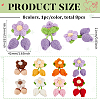 8Pcs 8 Colors Handmade Crochet Cotton Flower Ornaments AJEW-FG0004-12-2
