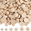 200Pcs Unfinished Natural Wood Cabochons WOOD-SP0001-56-1