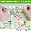 1Pc Printed Acrylic & Faux Suede Tassel Pendant & Wood Bead Keychains HJEW-SP0001-86D-5