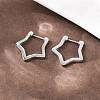 304 Stainless Steel Star Hoop Earrings EJEW-P324-02P-3