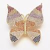 Brass Micro Pave Cubic Zirconia Pendants ZIRC-P049-51G-1