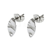 Non-Tarnish 304 Stainless Steel Stud Earring Findings STAS-L024-003P-08-1