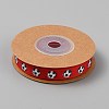 10 Yards Football Theme Polyester Printed Grosgrain Ribbon OCOR-WH0036-42C-1