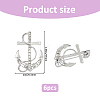 6Pcs Anchor Alloy Rhinestone Lapel Pins for Backpack Clothes JEWB-FH0002-73P-2