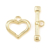 Heart Brass Toggle Clasps KK-G548-43G-02-3