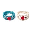 Resin and Synthetic Turquoise Wrap Bracelets Sets BJEW-JB10759-1