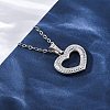 Hollow Heart 304 Stainless Steel Pendant Necklaces NJEW-M096-13P-5