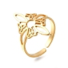304 Stainless Steel Adjustable Cuff Rings LS-RJEW-S628-03G-2