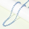 304 Stainless Steel with Glass Faceted Rondelle Bead Handmade Link Chain Birth Stone Necklaces for Women NJEW-G195-01G-07-3