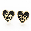 Brass Enamel Stud Earrings EJEW-S208-052B-2