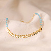 Faceted Rhondelle Glass & Brass Disc Tassel Anklets for Women FS-WGF22A3-01-2