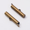 Brass Slide On End Clasp Tubes KK-P031-12AB-1