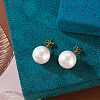 925 Sterling Silver Round Stud Earrings EJEW-TAC00030-02-6