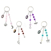 Glass & Alloy & Natural Amethyst Keychain KEYC-YW00146-01-2