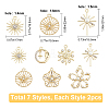 SUNNYCLUE 14Pcs 7 Styles Alloy Pendants ALRI-SC0001-14LG-2