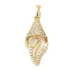 Rack Plating Brass Micro Pave Cubic Zirconia Pendants KK-C081-01G-1