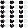 100Pcs 2 Colors Black & White Round Glossy Ceramic Porcelain Beads for Jewelry Making PORC-PA0001-38-7