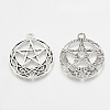 Tibetan Style Alloy Pentacle Pendants X-TIBEP-T004-88AS-1