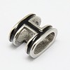 Leather Bracelet Findings Smooth Surface 316 Stainless Steel Enamel Slide Charms Beads STAS-O030-03-1