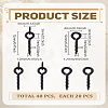 40Pcs 2 Styles Brass Screw Eye Pin Peg Bails KK-LP0004-53-2