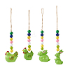 Crafans 4Pcs 4 Style Easter Theme Plastic Hen & Rabbit Pendant Decorations HJEW-CF0001-16B-20