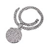Hip-Hop Alloy Full Crystal Rhinestone Self Made Medal Pendant Cuban Link Chain Necklaces for Men Women FS-WG8D003-04-2