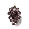 Grape Brass Acrylic Pendants LS-OACR-R006-05G-10-1