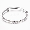 Adjustable 304 Stainless Steel Expandable Bangle Making BJEW-G482-03P-2