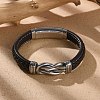 Braided Microfiber Leather Cord Bracelets for Men BJEW-Z081-03P-02-1