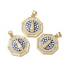 Brass Micro Pave Cubic Zirconia Pendants KK-K385-021G-2